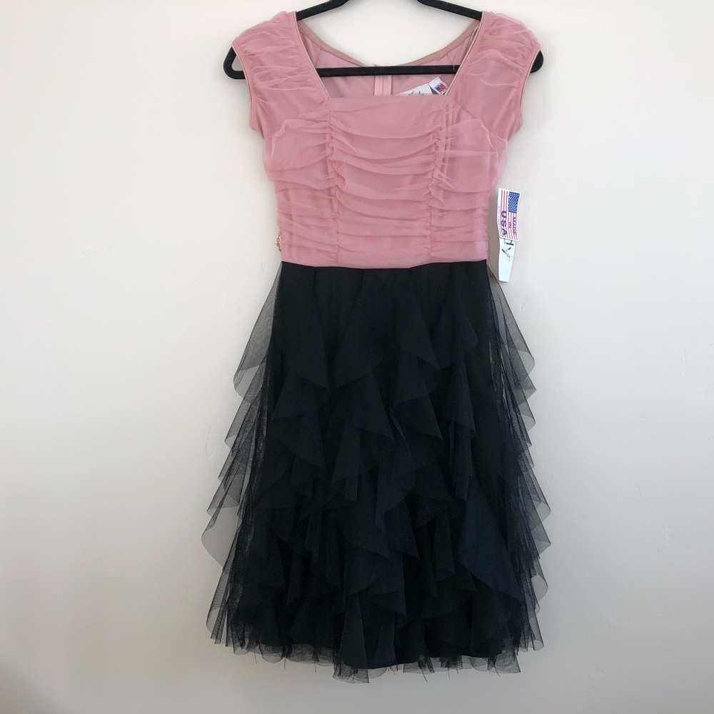 Pink and Black Formal Short Dress NWT